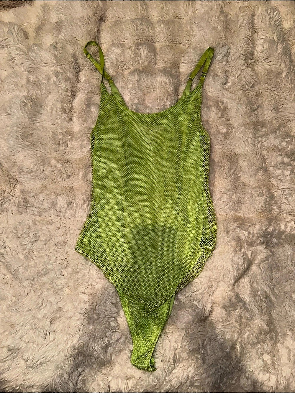 Revamped Neon Green Mesh Bodysuit Like New